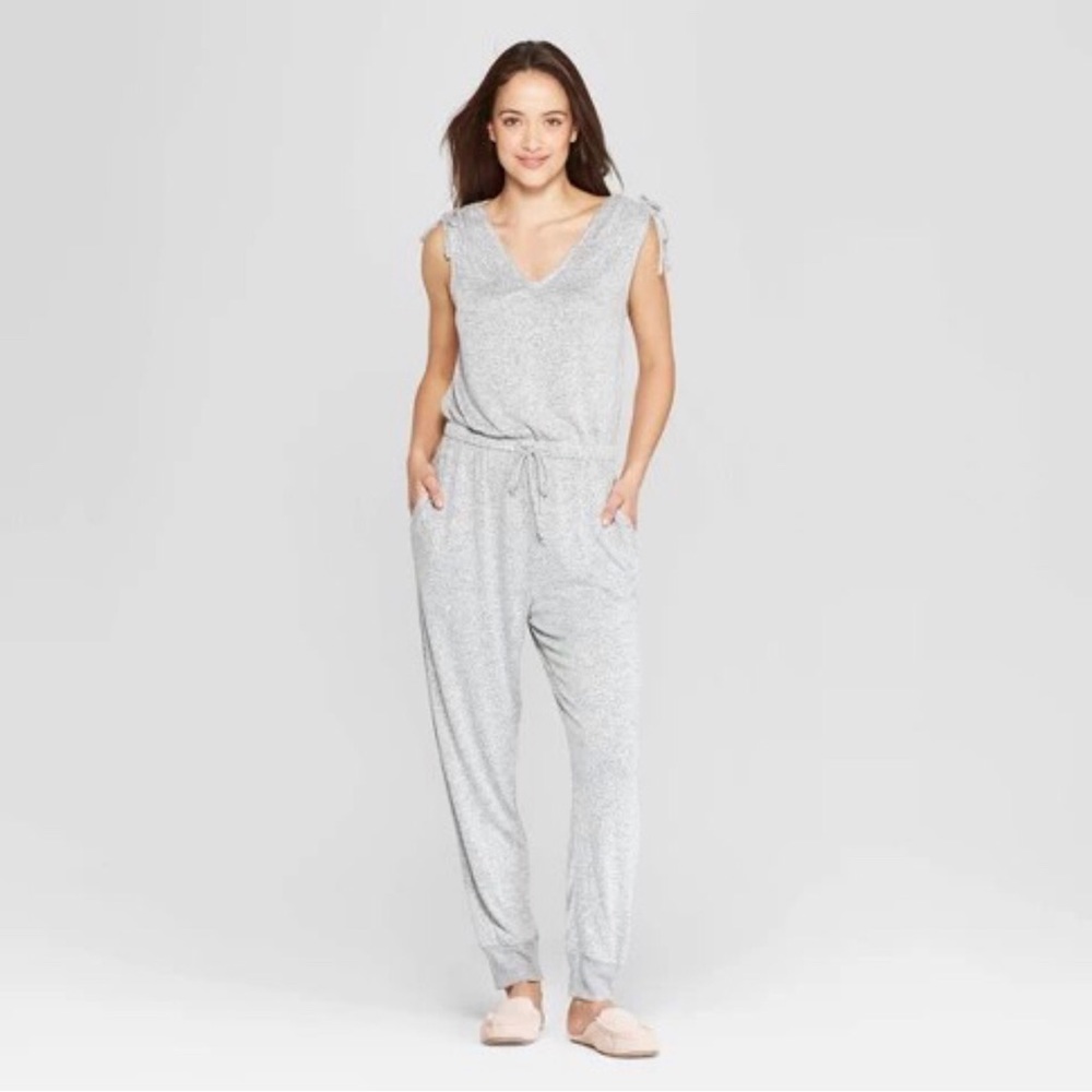 Soft lounge jumpsuit with drawstring